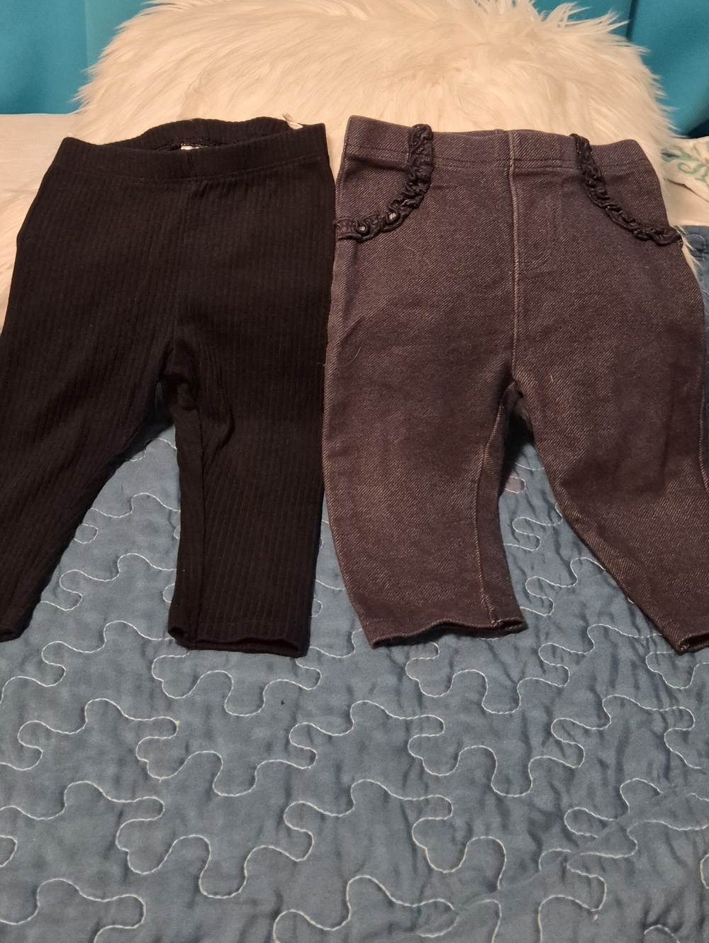 H&M Black Baby Ribbed Leggings - Soft Organic Cotton